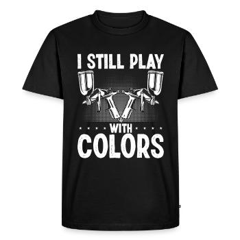 Car Detailer Je joue toujours avec Colors Painting - T-shirt Premium bio Homme - noir - Devant - Nico (187cm)
