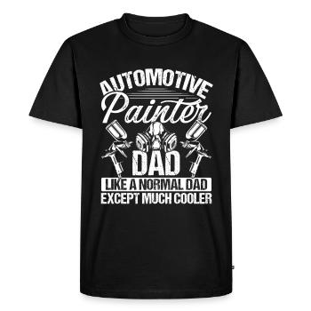Peinture Papa Fête des Pères Papa Peintre de voitures - T-shirt Premium bio Homme - noir - Devant - Nico (187cm)