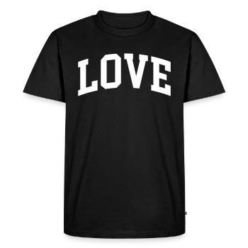 Love - Men's Premium Organic T-Shirt - black - Front - Nico (187cm)