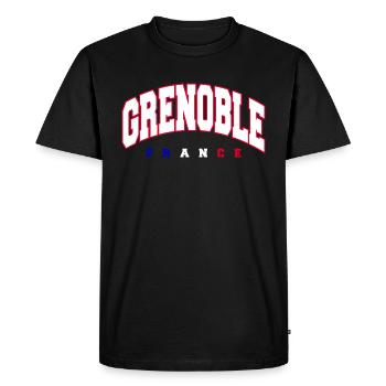 Grenoble - T-shirt Premium bio Homme - noir - Devant - Nico (187cm)