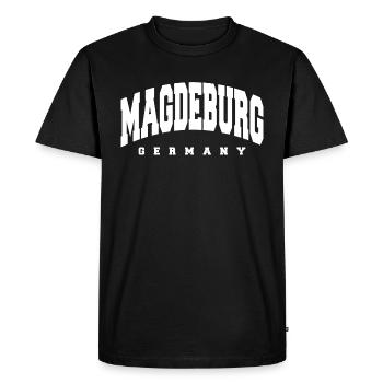 Magdeburg - Men's Premium Organic T-Shirt - black - Front - Nico (187cm)