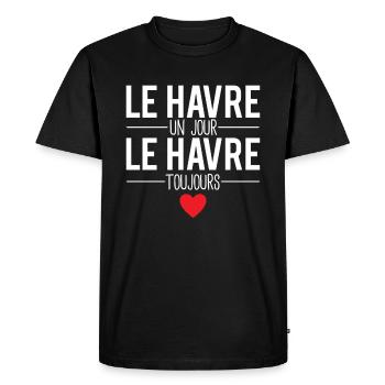 Le havre un jour le havre toujours ville france - T-shirt Premium bio Homme - noir - Devant - Nico (187cm)
