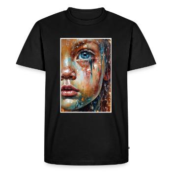 Abstrait Fille Triste Gens Malheureux - T-shirt Premium bio Homme - noir - Devant - Nico (187cm)