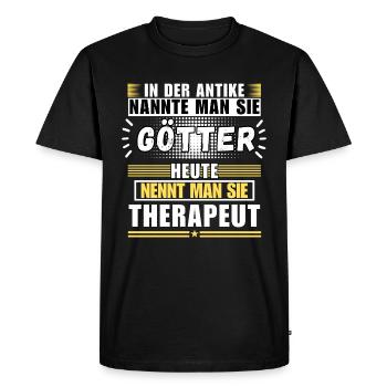 Dieux dans l'Antiquité. Aujourd'hui thérapeute - T-shirt Premium bio Homme - noir - Devant - Nico (187cm)