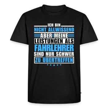 Des performances inégalées en tant qu’instructeur de conduite - T-shirt Premium bio Homme - noir - Devant - Nico (187cm)