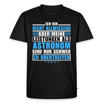 Unmatched achievement as an astronomer - Men's Premium Organic T-Shirt - black - Front - Nico (187cm)