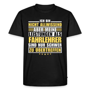 Des performances inégalées en tant qu’instructeur de conduite - T-shirt Premium bio Homme - noir - Devant - Nico (187cm)