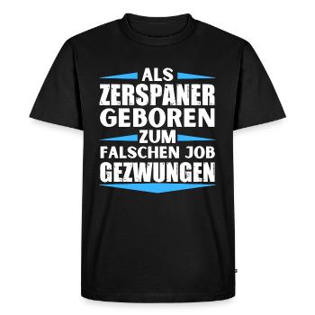 Machinist landed in the wrong job - Men's Premium Organic T-Shirt - black - Front - Nico (187cm)
