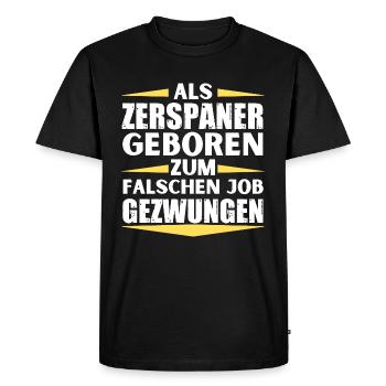 Machinist landed in the wrong job - Men's Premium Organic T-Shirt - black - Front - Nico (187cm)