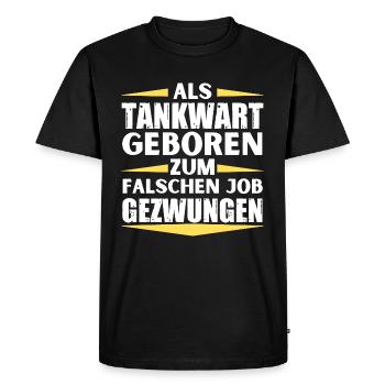 Gas station attendant landed in the wrong job - Men's Premium Organic T-Shirt - black - Front - Nico (187cm)
