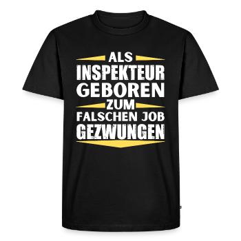Inspector landed in the wrong job - Men's Premium Organic T-Shirt - black - Front - Nico (187cm)