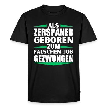 Machinist landed in the wrong job - Men's Premium Organic T-Shirt - black - Front - Nico (187cm)