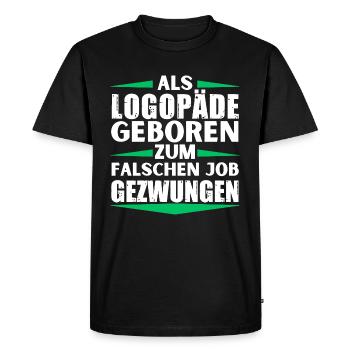 Ended up in the wrong job landed in the wrong job - Men's Premium Organic T-Shirt - black - Front - Nico (187cm)
