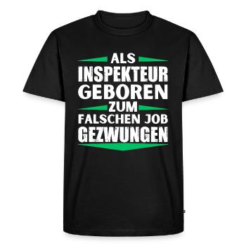 Inspector landed in the wrong job - Men's Premium Organic T-Shirt - black - Front - Nico (187cm)
