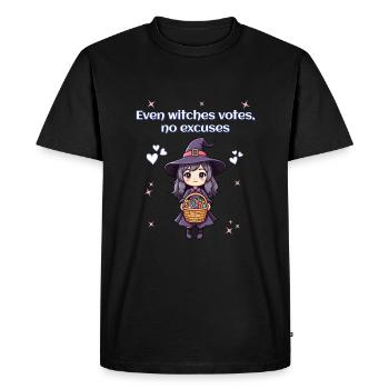 Even witches votes, no excuses - Men's Premium Organic T-Shirt - black - Front - Nico (187cm)