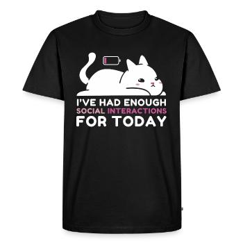 Enough Social Interactions - Men's Premium Organic T-Shirt - black - Front - Nico (187cm)