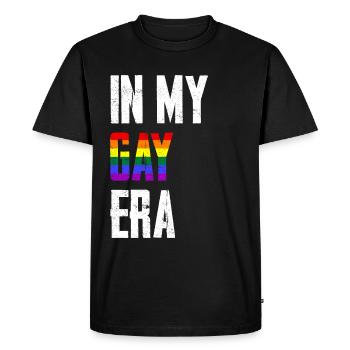 À l’époque de mon homosexualité - T-shirt Premium bio Homme - noir - Devant - Nico (187cm)