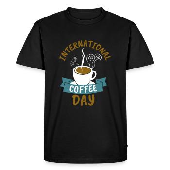 International Day of Coffee - Men's Premium Organic T-Shirt - black - Front - Nico (187cm)