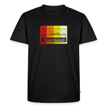 Analog Vintage Drum Machine - Vintage Synth Nerd - Men's Premium Organic T-Shirt - black - Front - Nico (187cm)