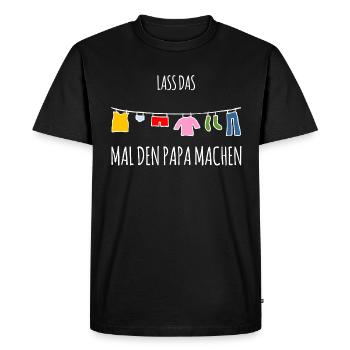 Accroche-toi, laisse le papa s’en sortir. - T-shirt Premium bio Homme - noir - Devant - Nico (187cm)