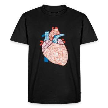 Heart Anatomy Biologist Heartbeat Medicine Gift - Men's Premium Organic T-Shirt - black - Front - Nico (187cm)