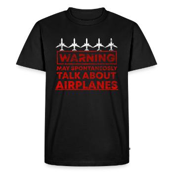 Pilote d'avion - T-shirt Premium bio Homme - noir - Devant - Nico (187cm)