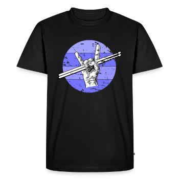 Batteur Pilon - T-shirt Premium bio Homme - noir - Devant - Nico (187cm)