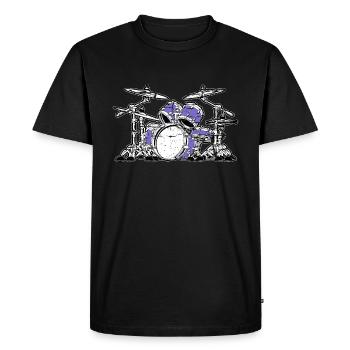 Drums - Men's Premium Organic T-Shirt - black - Front - Nico (187cm)