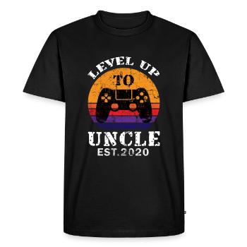 Level up to oncle de l’oncle rengaine - T-shirt Premium bio Homme - noir - Devant - Nico (187cm)