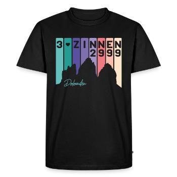 3 peaks Dolomites Tre Cime di Lavaredo South Tyrol - Men's Premium Organic T-Shirt - black - Front - Nico (187cm)