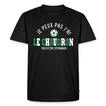 football st étienne J peux pas jai foot stéphanois - T-shirt Premium bio Homme - noir - Devant - Nico (187cm)