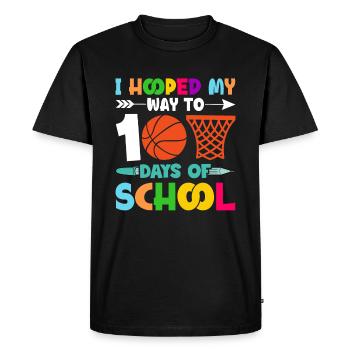 100 Days School Beginners Basketball colorful - Men's Premium Organic T-Shirt - black - Front - Nico (187cm)
