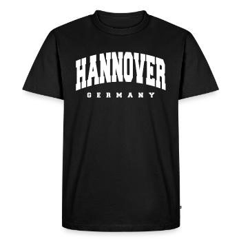 Hanover - Men's Premium Organic T-Shirt - black - Front - Nico (187cm)