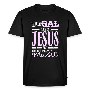 Fille de musique country - T-shirt Premium bio Homme - noir - Devant - Nico (187cm)