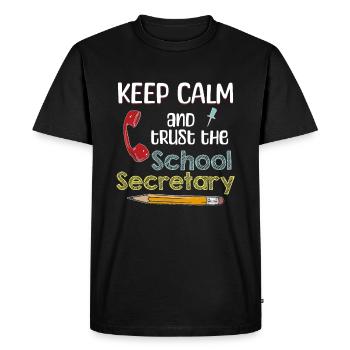 Cadeau de reconnaissance du secrétariat de l’école - T-shirt Premium bio Homme - noir - Devant - Nico (187cm)