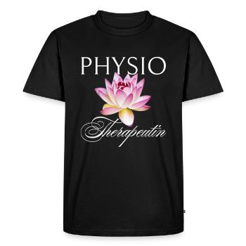 Kinésithérapeute, masseuse, massage, fleur de lotus - T-shirt Premium bio Homme - noir - Devant - Nico (187cm)