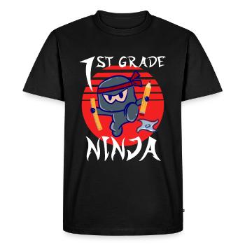 1ère année Ninja School Débutant Première année - T-shirt Premium bio Homme - noir - Devant - Nico (187cm)