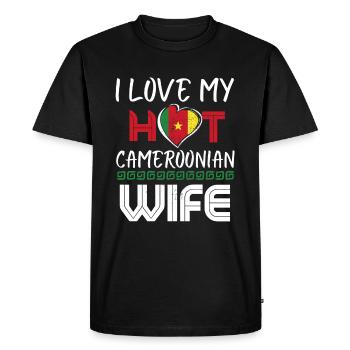 C’est drôle que j’aime mon mari camerounais chaud - T-shirt Premium bio Homme - noir - Devant - Nico (187cm)