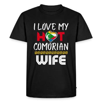 C’est drôle que j’aime mon mari comorien chaud - T-shirt Premium bio Homme - noir - Devant - Nico (187cm)