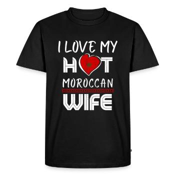 C’est drôle que j’aime mon mari marocain chaud - T-shirt Premium bio Homme - noir - Devant - Nico (187cm)