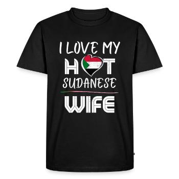 C’est drôle que j’aime mon mari soudanais chaud - T-shirt Premium bio Homme - noir - Devant - Nico (187cm)