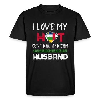 Funny Central African Husband - Men's Premium Organic T-Shirt - black - Front - Nico (187cm)