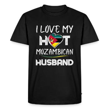 Drôle Mozambicain Mari Fière Femme - T-shirt Premium bio Homme - noir - Devant - Nico (187cm)