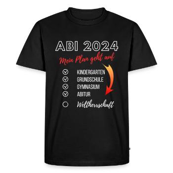 Funny Abi 2024 Career Checklist Plan Abitur - Men's Premium Organic T-Shirt - black - Front - Nico (187cm)