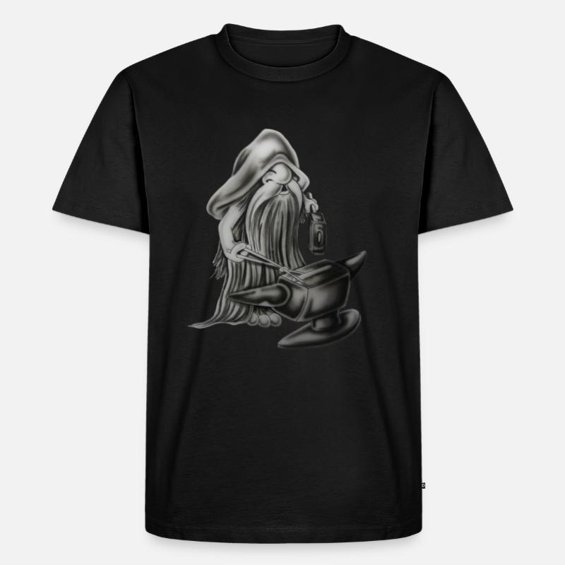 Blacksmith gnom - Männer Premium Bio T-Shirt - Schwarz