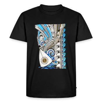 Vaa pirogue tahitienne - T-shirt Premium bio Homme - noir - Devant - Nico (187cm)