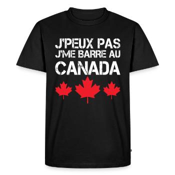 j'peux pas j'me barre au canada, canadien - T-shirt Premium bio Homme - noir - Devant - Nico (187cm)