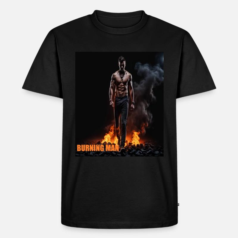 Burning Man3 - Männer Premium Bio T-Shirt - Schwarz