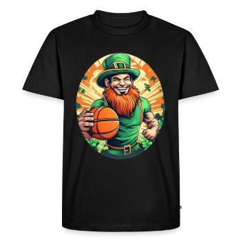 Basket-ball Trèfle de la Saint-Patrick - T-shirt Premium bio Homme - noir - Devant - Nico (187cm)