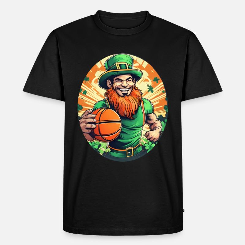 Basket-ball Trèfle de la Saint-Patrick - T-shirt Premium bio Homme - noir